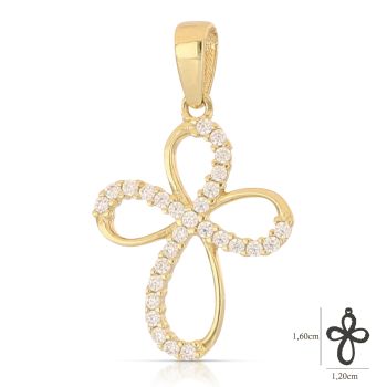 Croce con zirconi gialla