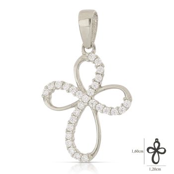 Croce con zirconi bianca
