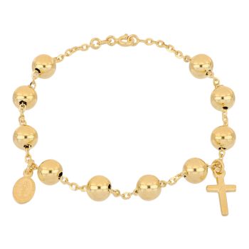 Bracciale rosario lucido giallo