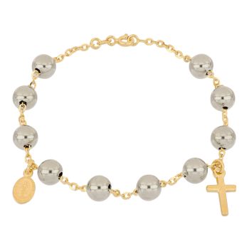 Bracciale rosario lucido bicolore