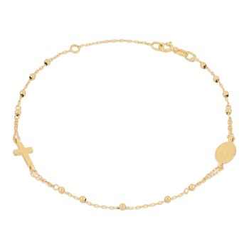 Bracciale rosario liscio giallo