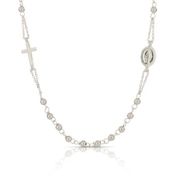 Bracciale rosario lucido bianco