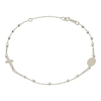 Bracciale rosario liscio bianco
