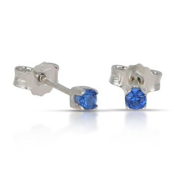 Orecchini solitario bianco 2mis