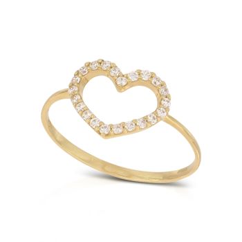 Anello cuore con zirconi