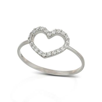 Anello cuore con zirconi