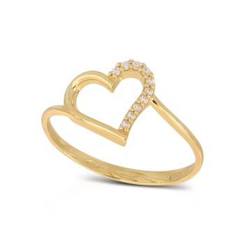 Anello cuore con zirconi