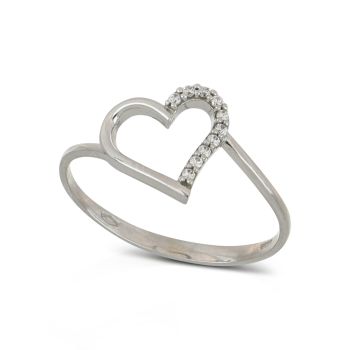 Anello cuore con zirconi