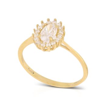 Anello con pietra bianca