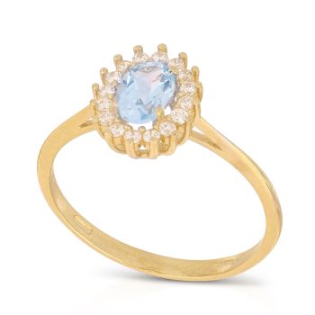 Anello con pietra azzurra