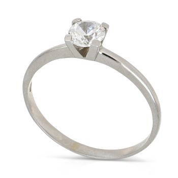 Anello solitario bianco