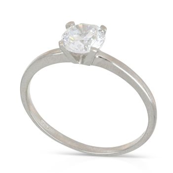 Anello solitario bianco