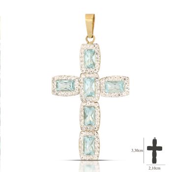 Croce con resina, oro giallo