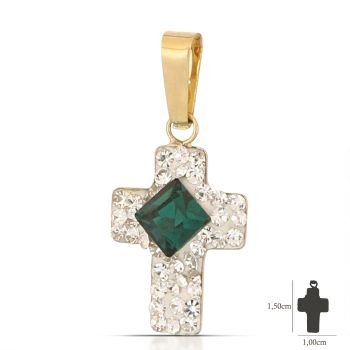 Croce con resina, oro giallo