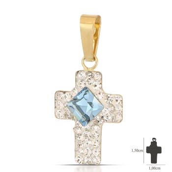 Croce con resina, oro giallo