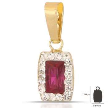 Pendente rettangolare rosso