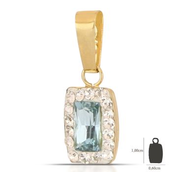 Pendente rettangolare azzurro