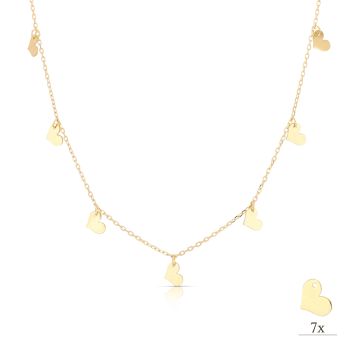 Girocollo con 7 cuori pendenti
