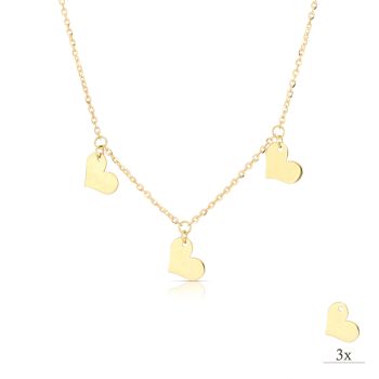 Girocollo con 3 cuori pendenti