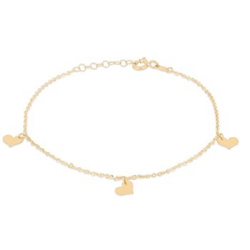 Bracciale con 3 cuori pendenti