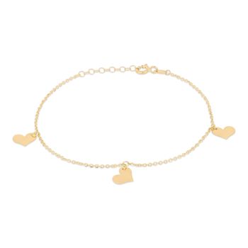 Bracciale con 3 cuori pendenti