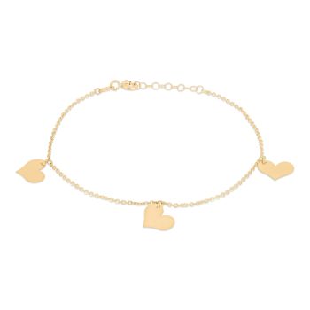 Bracciale con 3 cuori pendenti