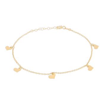 Bracciale con 5 cuori pendenti