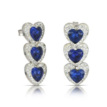 Orecchini trilogy cuore blue