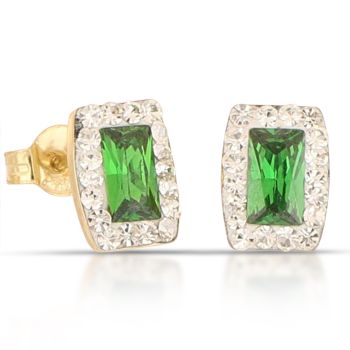 Orecchini rettangolare verde