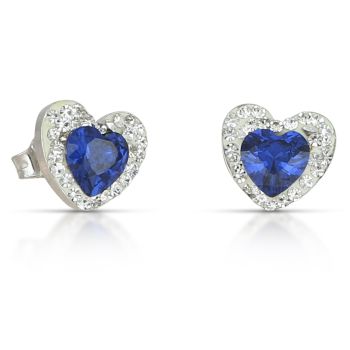 Orecchini cuore blue