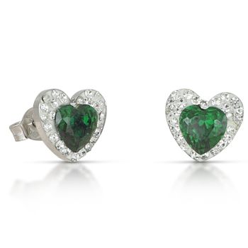 Orecchini cuore verde