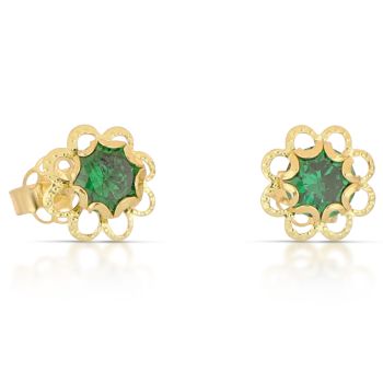 Orecchini punto luce verde
