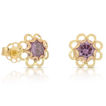 Orecchini punto luce viola