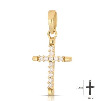 Croce con zirconi gialla