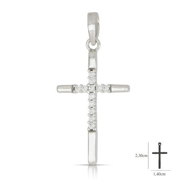 Croce con zircone bianca