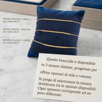 Bracciale fune, 3 spessori disponibili