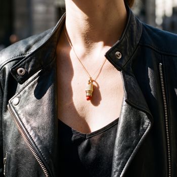 Pendente rossetto con smalto