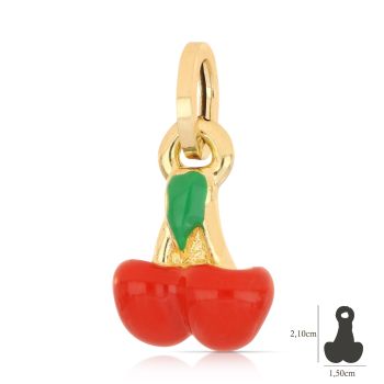 Pendente ciliegie con smalto