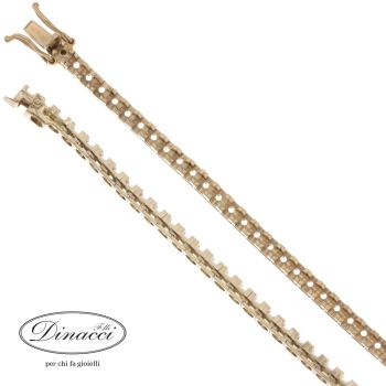 White gold tennis bracelet mounting, 4 prong setting, machine made, 65 x ct 002/3 per brilliant