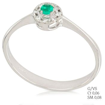 Anello con Brillanti e smeraldo