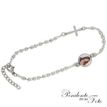 Stainless steel rosary bracelet