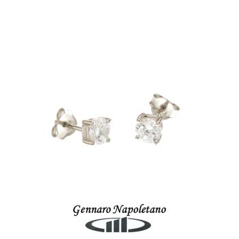 Solitaire silver earrings
