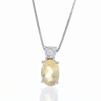 Topaz and brilliant gem necklace