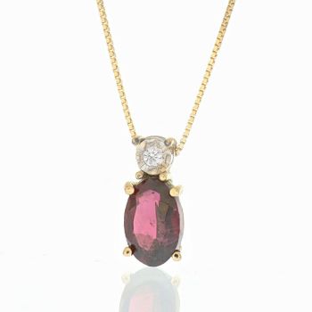 Garnet and brilliant gem necklace