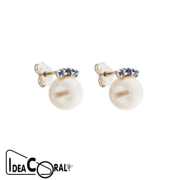 Sapphire and pearls earrings