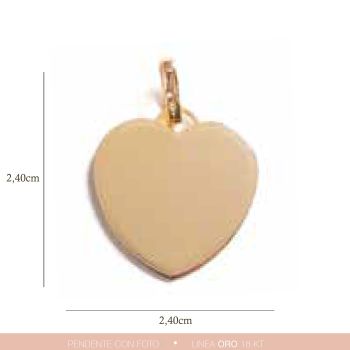 Pendente foto oro cuore M