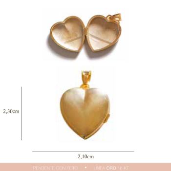 Pendente foto oro cuore