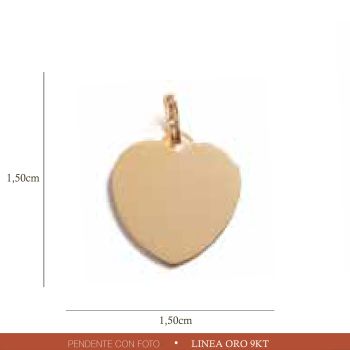 9kt gold photo frame heart shaped S