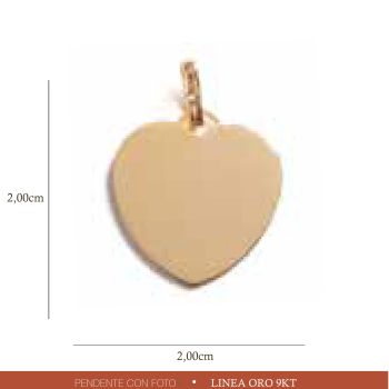 9kt gold photo frame heart shaped M