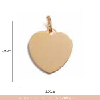 18kt gold photo frame heart shaped M